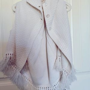 White cardigan with fringe